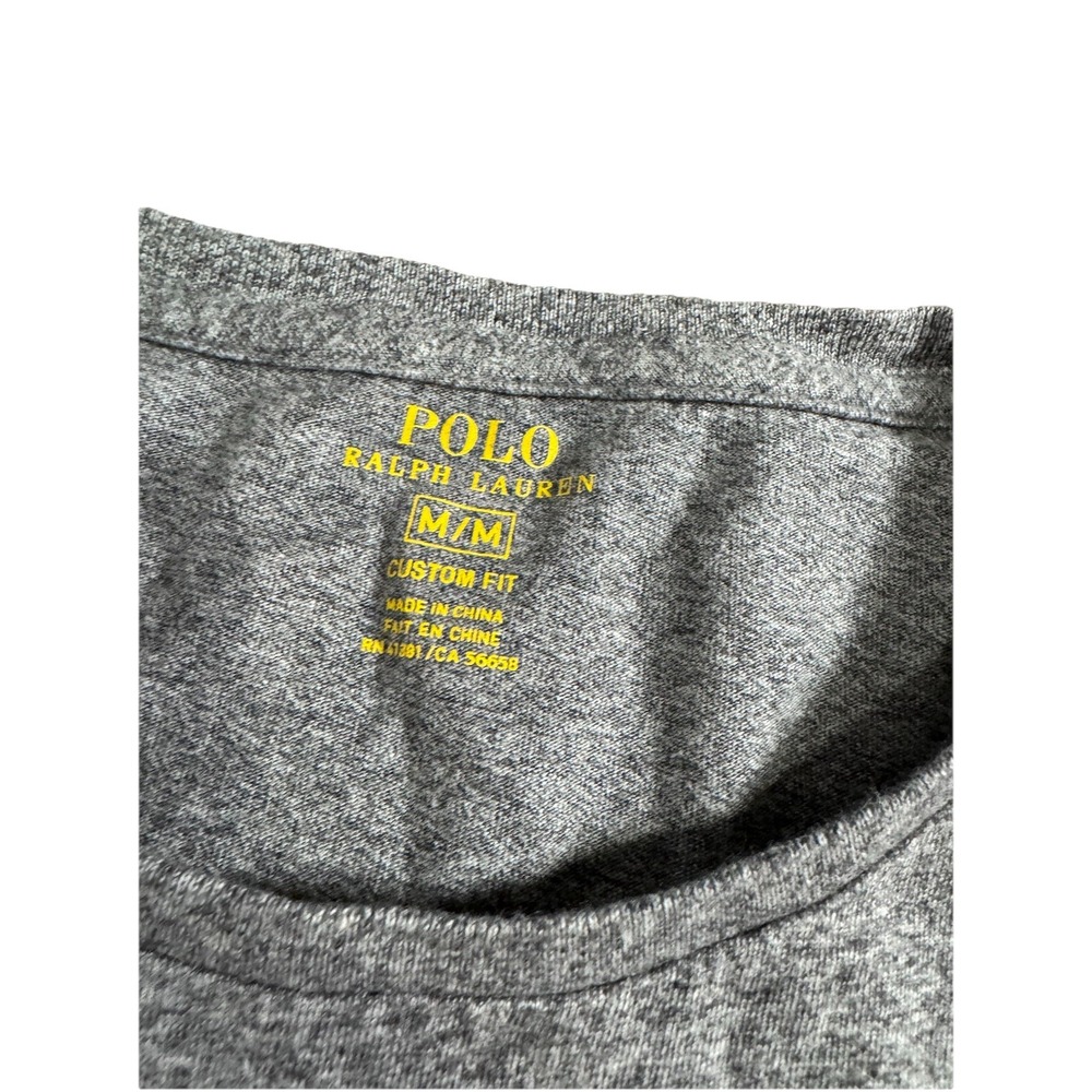 Polo Ralph Lauren Men's Custom Fit Long Sleeve Shirt Sz Medium Gray Heather Pony